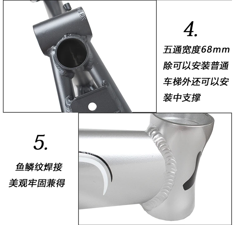 Top 2017 Top  mtb bike Carretera Bicycle Frame. Folding Bicycle.20er Bmx bicycle frame Aluminum Alloy Frame Comprises A Front Fork! 5