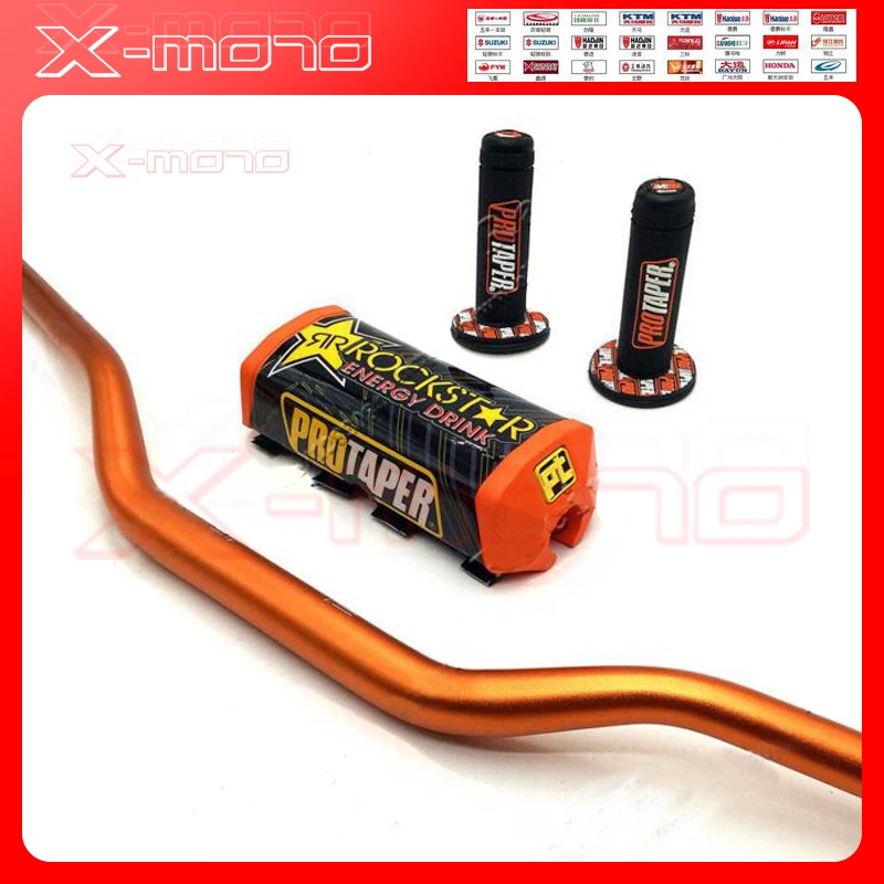 

Orange Aluminum 1 1/8'' 28mm Handlebar Throttle Grips pad For Motocross Motorcycle ATV Quad Dirt Pit Bike