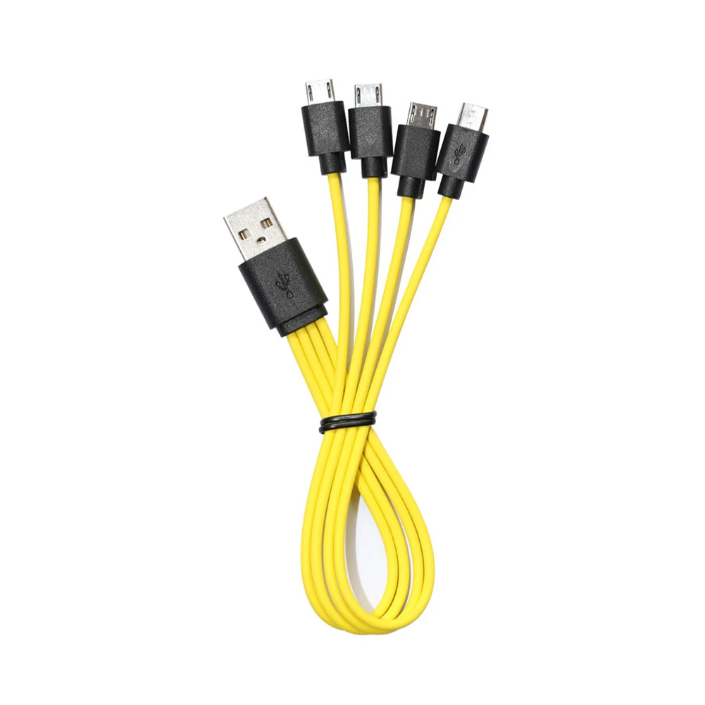 

New Fast Charging USB 2.0 To Micro USB 1 To 4 Micro USB Charge Cable 5V 2A Mobile Phone Power Bank Aa Aaa Battery Charge Cord