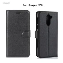 HUDOSSEN Для Doogee X60L случае Роскошь кожи сальто задняя крышка сотового телефона аксессуары кожаные чехлы Сумки Coque Для Doogee X60 L 5,5″
