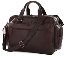 Maxdo Big Large Capacity Vintage Real Genuine Leather Men Briefcase Messenger Bags Travel Bags 15.6” Laptop Bag #M7150