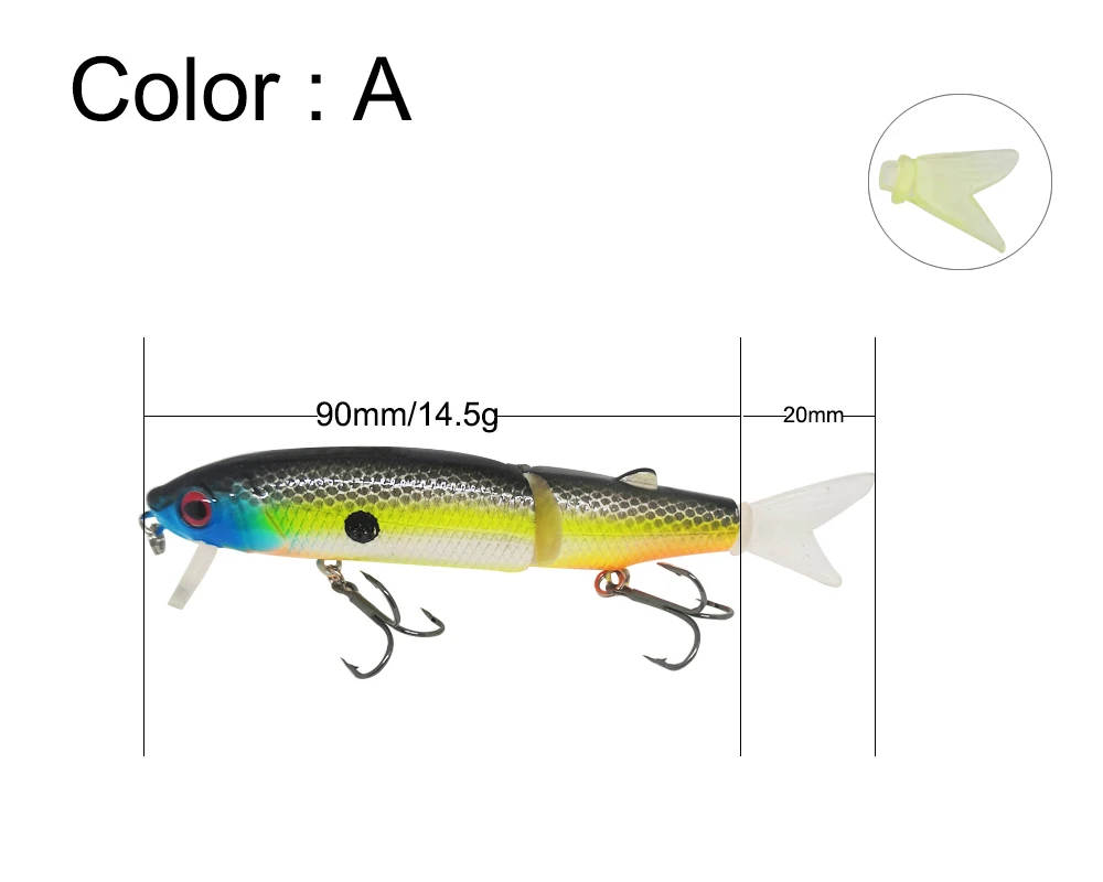 AI-SHOUYU, 1 шт., 90 мм, 14,5 г, жесткая приманка с запасным хвостом, блесна, приманка для рыбалки, искусственная, Magallon, высокое качество, приманка для рыбалки