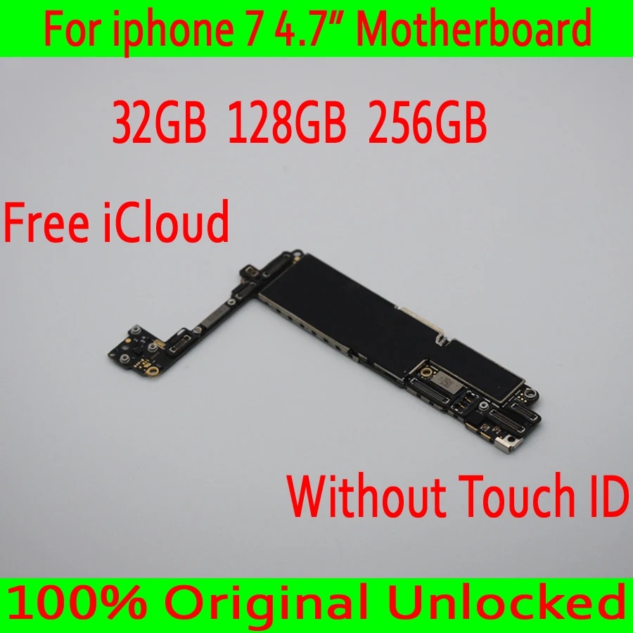 

Good quality for iphone 7 Motherboard without Touch ID,No iCloud for iphone 7 Mainboard,100% Original unlocked,32GB 128GB 256GB