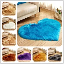 Моющиеся ковры с сердечками из искусственной овчины, шерсть, мягкий теплый коврик для подушки, напольный стул с ковриком, покрытие для гостиной, домашний декор
