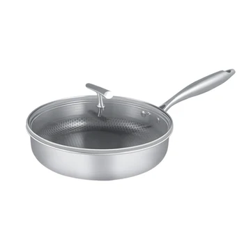 

Kitchen 304 stainless steel pan non-stick steak omelette pan pancake pot thick pan wx9141548