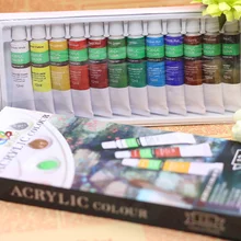 Акриловый пигмент, 12 цветов, 12 мл, настенная живопись, текстиль, ручная роспись, сделай сам, пигмент для ногтей