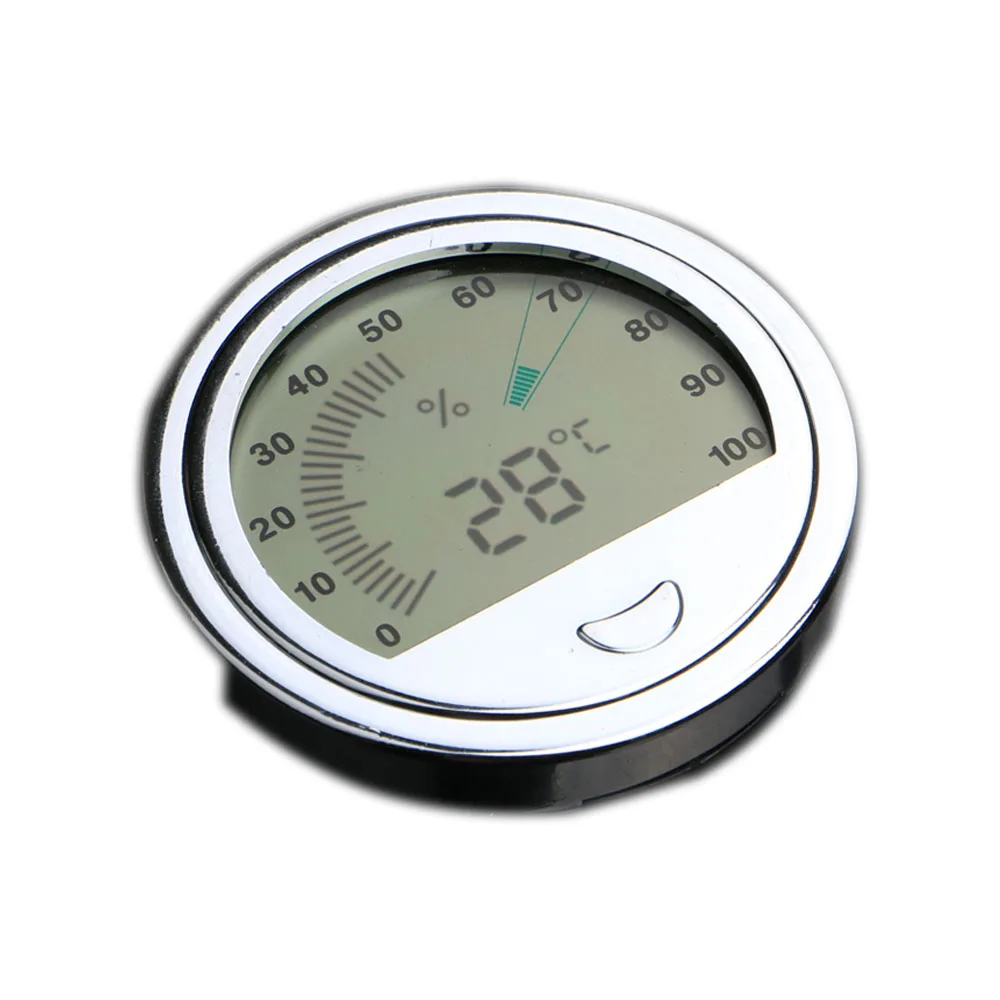 New Silver Digital Cigar Humidor Hygrometer Electronic Celsius