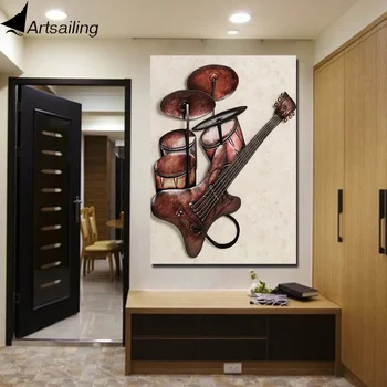 

HD Printed 1 Piece Canvas Art Drum Guitar Painting Music Instrument Vintage Wall Pictures for Living Room Free shipping NY-7018D