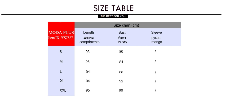 SIZE CHART