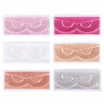 

50 pieces/lot Professional Sliding-cover Cases with Holders for Full Strip Eyelashes Transparent Case for 3D Mink Hair Lashes