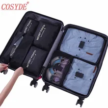 7 шт./компл. Дорожная сумка на молнии Упаковка Кубики Сумки Обувь Одежда Сумки сумки водонепроницаемый органайзер для багажа одежда