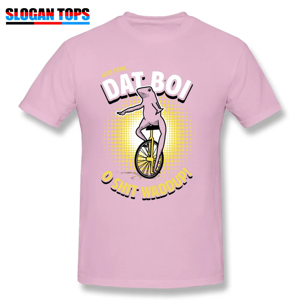 Here Come Dat Boi 6537 100% Cotton Adult Short Sleeve Tops Shirts Summer VALENTINE DAY T-shirts Printed Tops Tees Family O Neck Here Come Dat Boi 6537 pink
