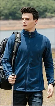 Tectop качественная уличная тонкая женская флисовая куртка мужская теплая ветрозащитная теплая куртка на молнии альпинистская походная зимняя куртка для отдыха - Цвет: Man Iron Blue