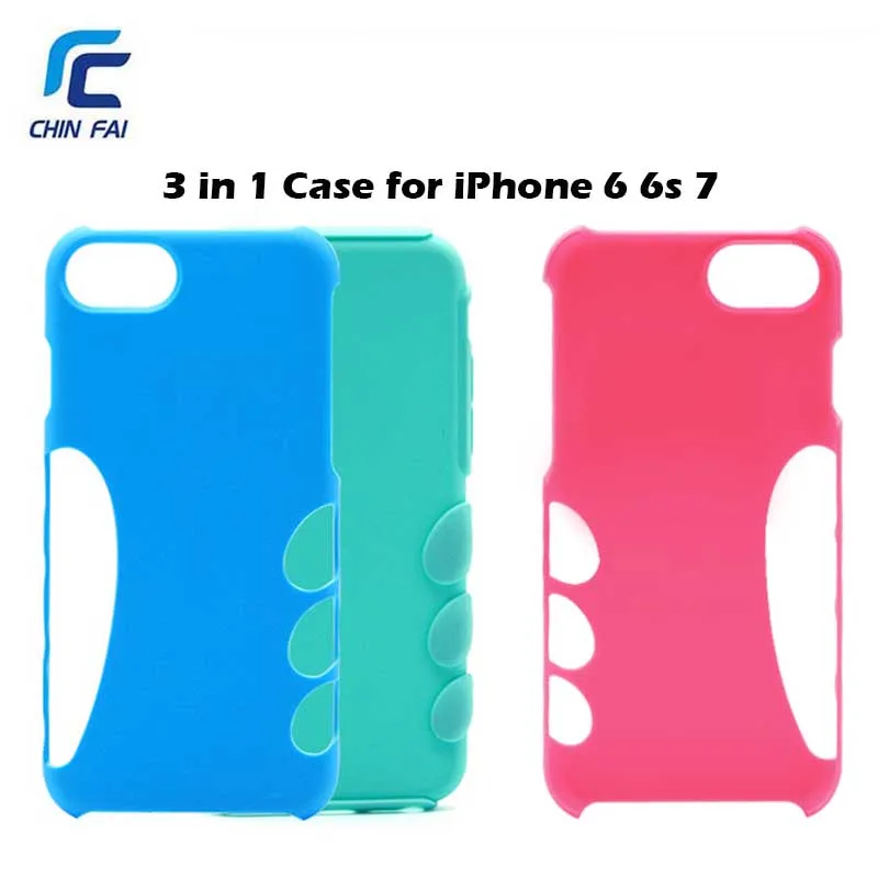 

3 in 1 Case for iPhone 6 6s 7 Case Silicon Hard Case for iPhone 7 Comfortable Touch Shockproof Case for iPhone 7 with Gift