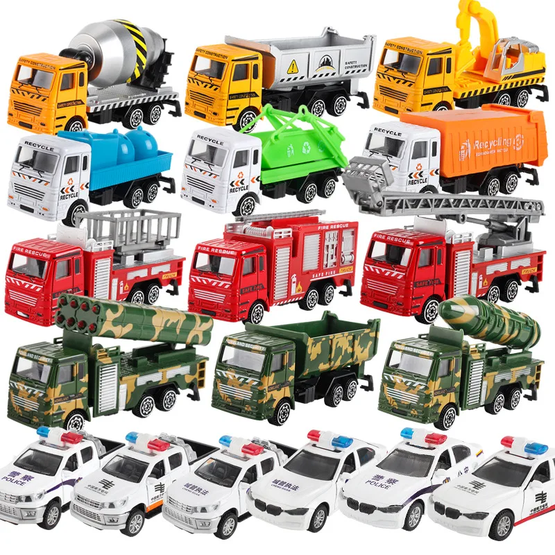 

Toys for Children Engineering Vehicles Metal Car Models Toys Alloy Excavator Cement Truck Sanitation Truck Kids' Nice Gift Toy