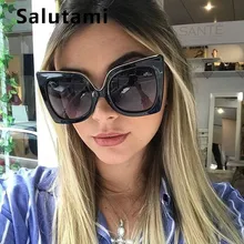 Overszie, женские солнцезащитные очки кошачий глаз в форме банта, винтажные, Ретро стиль, сексуальные, шикарные, солнцезащитные очки для женщин, большая оправа,, Брендовые очки