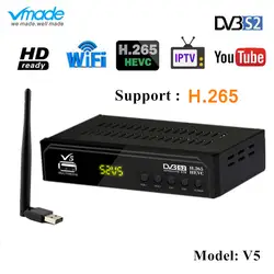 Vmade новейший спутниковый ТВ приемник DVB S2 V5 Full HD 1080 p H.265/HEVC Поддержка AC3 CCCAM YouTube DVB S2 Декодер каналов кабельного телевидения с USB WI-FI