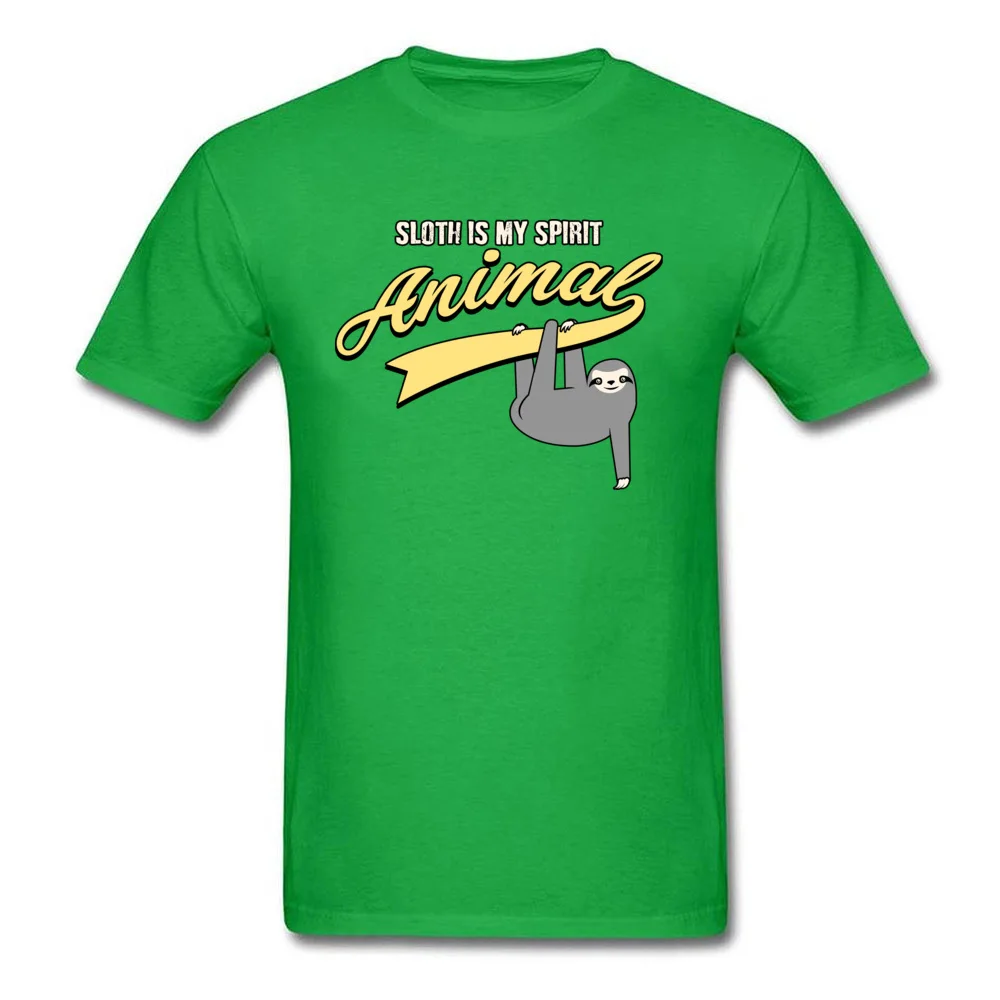 Print Prevailing Short Sleeve Casual T-shirts 100% Cotton Crewneck Mens T Shirt Summer Clothing Shirt Thanksgiving Day Funny Sloth Spirit Animal shirt   men women youth tee shirts green