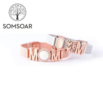 

Somsoar Jewelry 2018 Newest Silde Charm Bracelet Sets Mother Likes Bracelet & Bangles as MOM Best Gifts