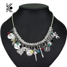 DIY ювелирные изделия Игра престолов колье ожерелье с волком дом Старк скоро зима змея цепь кулон и ожерелье Прямая