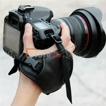 Камера черный кожаный мягкий ремешок на запястье/ремешок для запястья для Canon 60D 5D 6D 60D D3200 D3100 D7000 650d 600d 700d 5D4 1DX SLR/DSLR