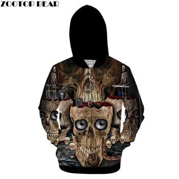 

Funny Skull Zip Hoodies Men Hoody Zipper Sweatshirts Printed Tracksuit Anime Hoodie 3d Pullover Streetwear Drop Ship ZOOTOP BEAR