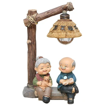 

Creative Wedding Gifts Resin Grandparents Reading Book Miniature Ornaments Old Parents Figurines Desktop Crafts Home Decorations