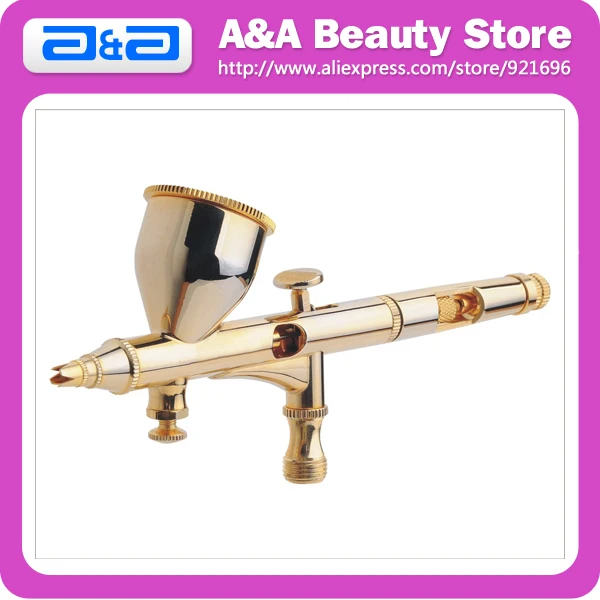 

Golden Double Action Airbrush with 9CC Cup Nozzle 0.2mm Crown Cap