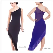 Новое сексуальное платье для латиноамериканских танцев сальса танго ча бальных танцев платье с кисточками 4 цвета S-2XL