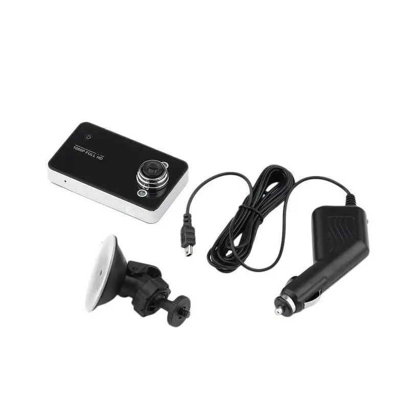 K6000 Авто тахограф lcd Автомобильная камера Dash Cam Crash DVR видеокамера Видео рекордер Full HD 1080P видеокамера Автомобильное оборудование крепления - Название цвета: Black