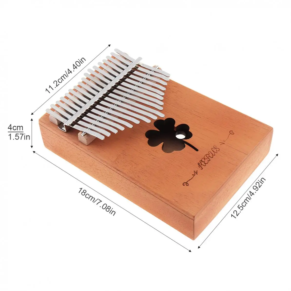 Teclas com Placa Única de Mogno Grama da Sorte Buraco de Som Piano de Dedo Instrumento de Teclado Kalimba de 17 Mbira Mini - Image 6