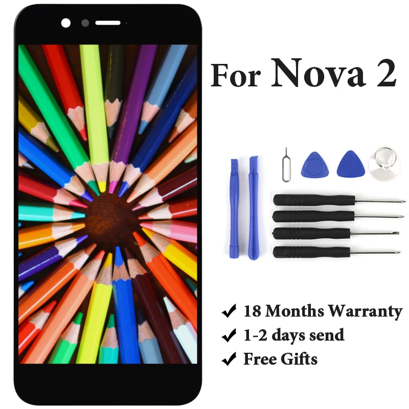 Для Huawei Nova 2 PIC-AL00 PIC-TL00 ЖК-дисплей с рамкой без битых пикселей экран дигитайзер