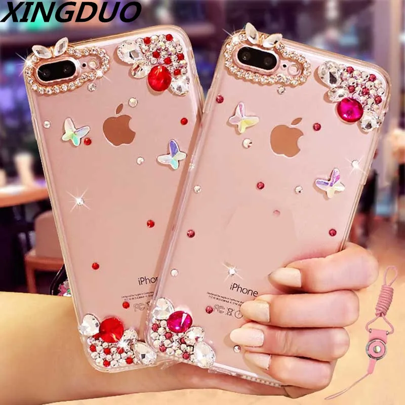 

XINGDUO phone case for Huawei P30 P20 PRO Transparent Jewelled Rose TPU soft shell for Huawei mate 20 PRO/ Mate 20 lite/honor 10