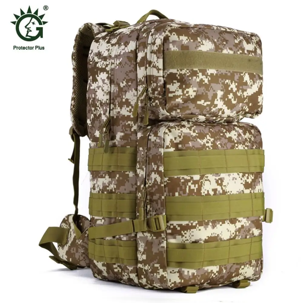 55Л нейлоновая уличная сумка военные тактические сумки рюкзак армейский Молл Водонепроницаемый Большой размер походная сумка охотничий рюкзак - Цвет: desert digital