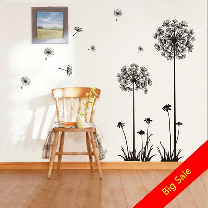 Removable Dandelion Design Wall Sticker Waterproof Art Vinyl Decal Mural For Living Room Restroom Decor Romantic Gift 50*70cm