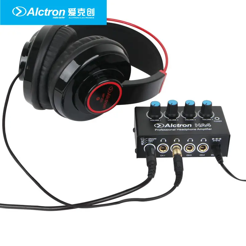 Alctron HA4 NEW Professional Monitoring Headphone Amplifier Compact 4 Channel Headphone Amp