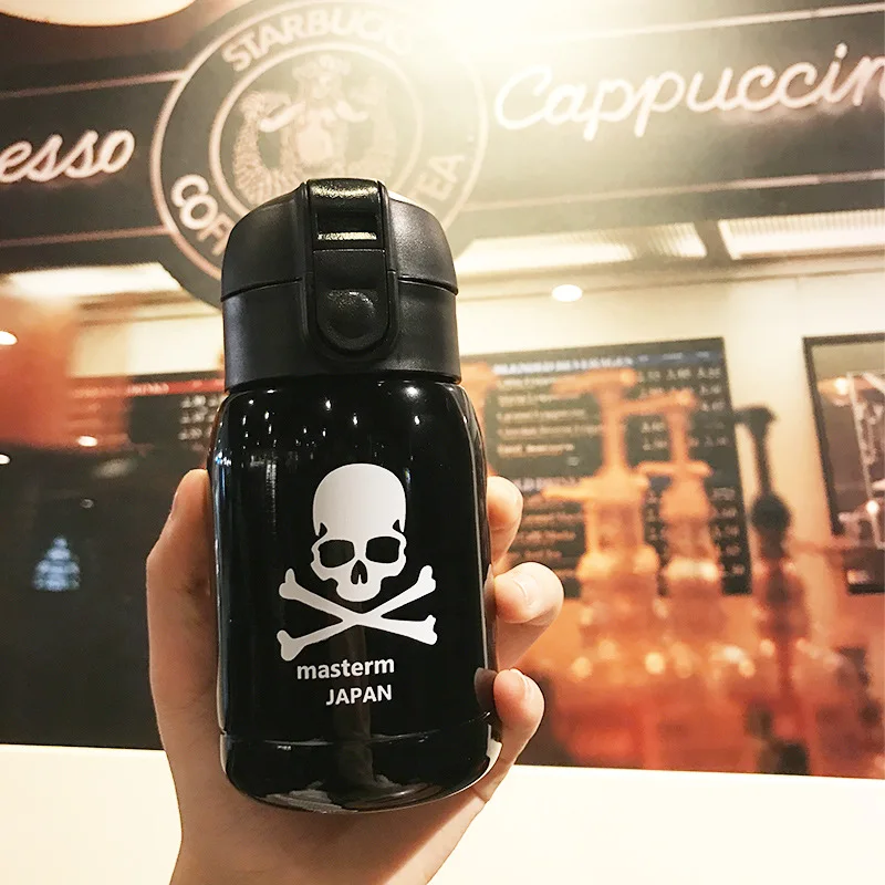 

180ML Skull Mini thermos Stainless Steel Vacuum Cup for water bottle light and portable Insulated Tumbler For Car Coffee Mug