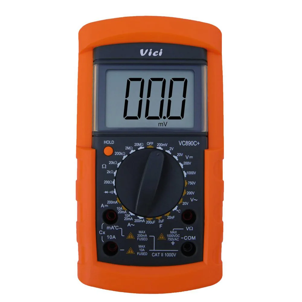 

VICI VC890C+ Digital Multimeter 3 1/2 DMM LCD Display Ammeter Voltmeter Ohmmeter W/ 200uF Capacitance Temperature Tester Meter