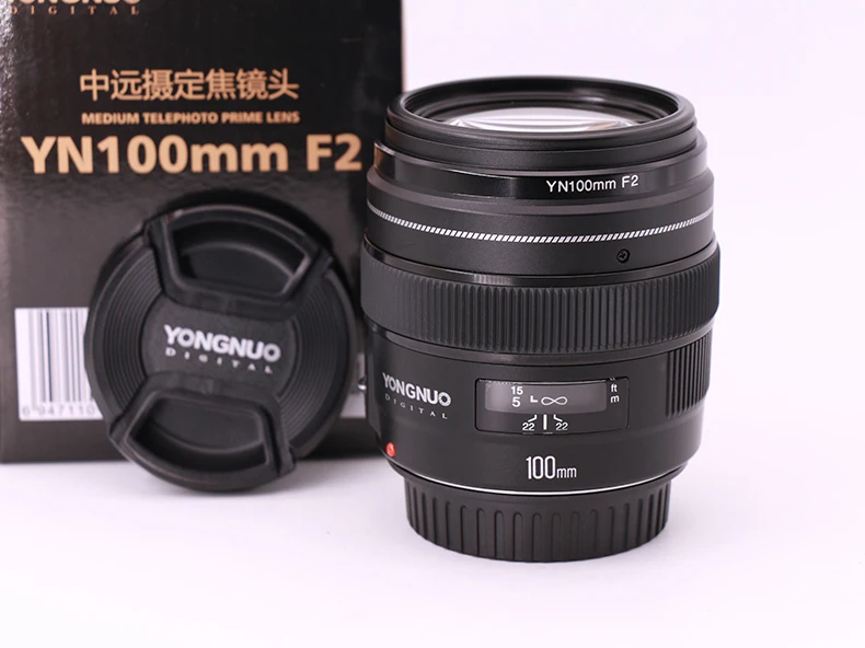 На! YONGNUO YN100mm F2 AF большой апертурой автоматической фокусировки объектива для Canon EOS DSLR камер, средний телефото премьер-100 мм F2 объектива