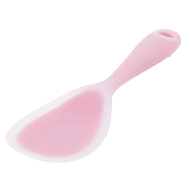 Силиконовая рисовая ложка, термостойкая лопатка для суши, ложка для еды, кухонные инструменты, посуда, плоский рисовый совок - Цвет: pink