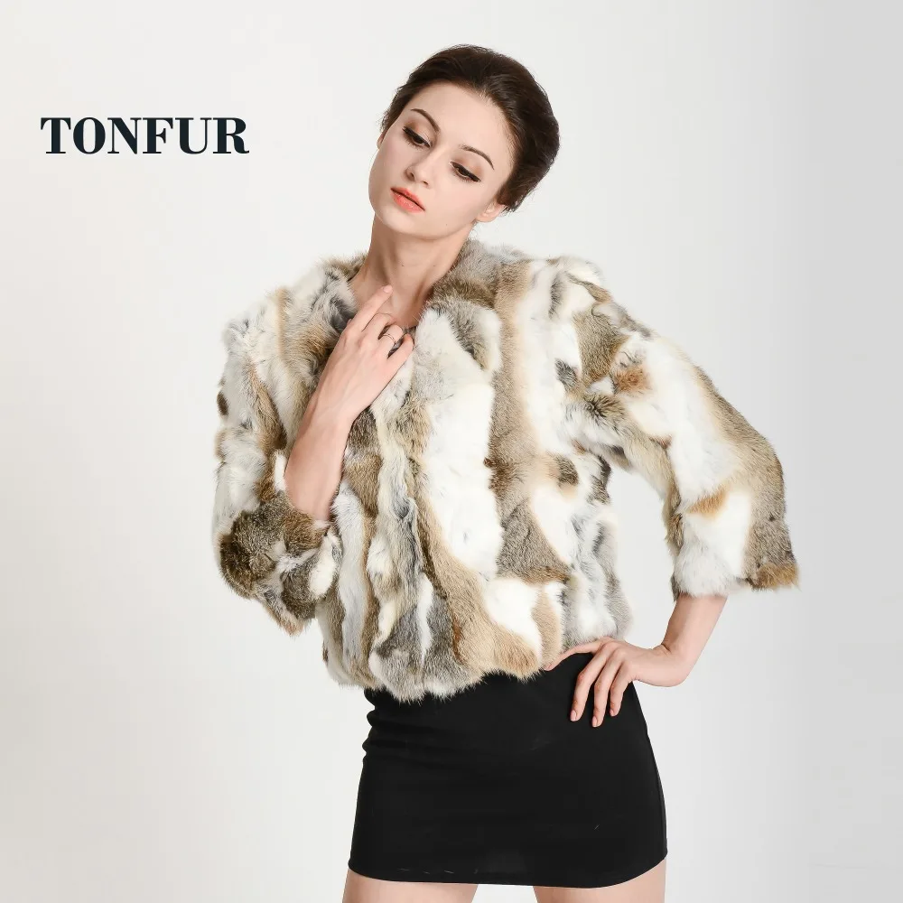 2018 Real Rabbit Fur Coat Women Fashion Genuine Rabbit Fur Jacket