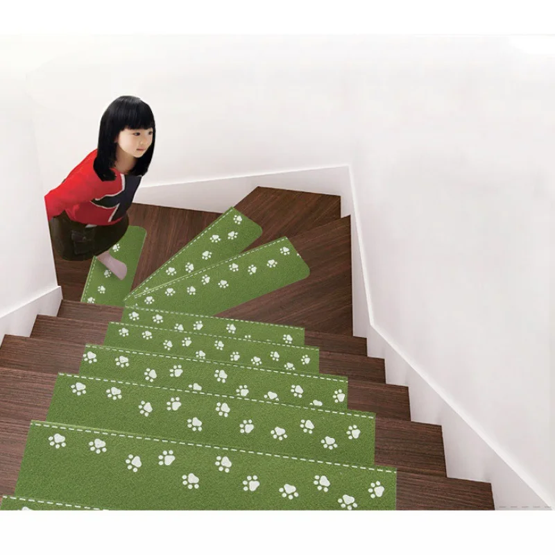 Home Staircase Pad Self-Adhesive Floor Sticker Safety Children Carpet Footprint Pattern Stair Non-slip Mat