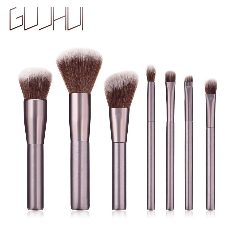 GUJHUI 7PCS Wooden Foundation Cosmetic Eyebrow Eyeshadow
