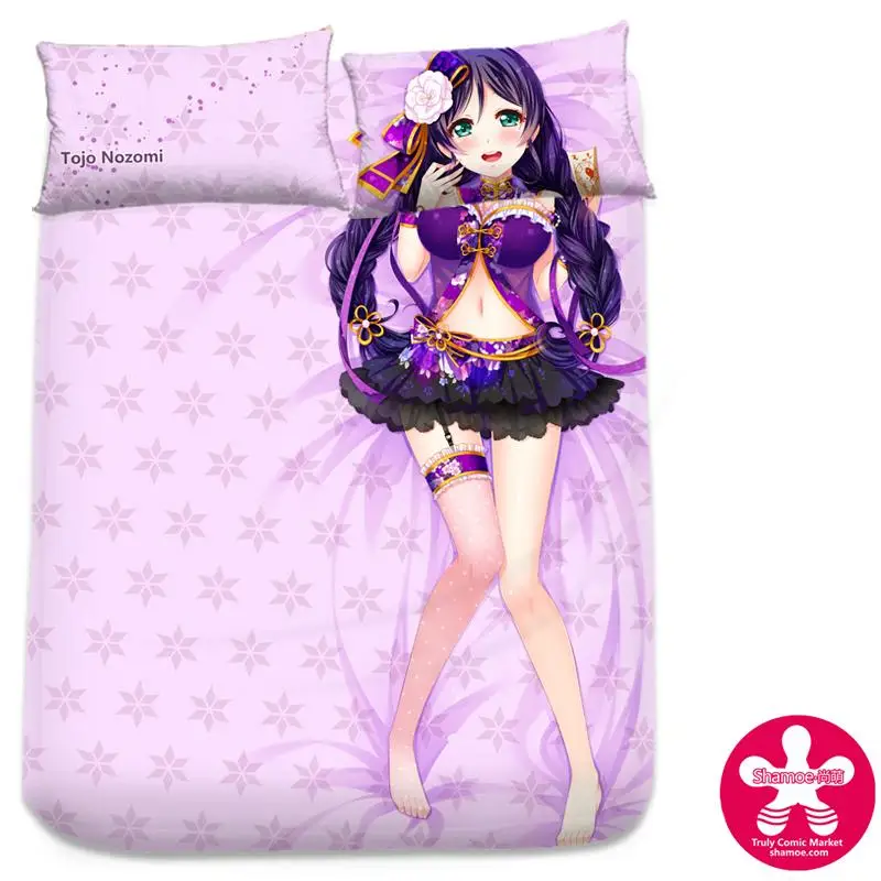 

Anime Cartoon Love Live Tojo Nozomi Milk Silk Mattress Cover Fitted Sheet Fitted cover bedspread counterpane