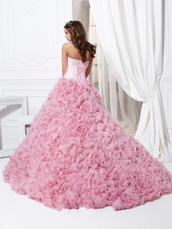 Горячая распродажа пышное платье бальное платье из органзы ручная работа цветы из бисера CrystalSequins сладкий 16 платье Q1064