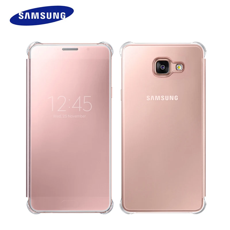 Original Samsung Galaxy A9 Transparent View Window Smart Flip Case Clear Mirror Case Fashion Hard PC