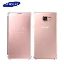 Original Samsung Galaxy A9 Transparent View Window Smart Flip Case Clear Mirror Case Fashion Hard PC Cover A9 Phone Cases