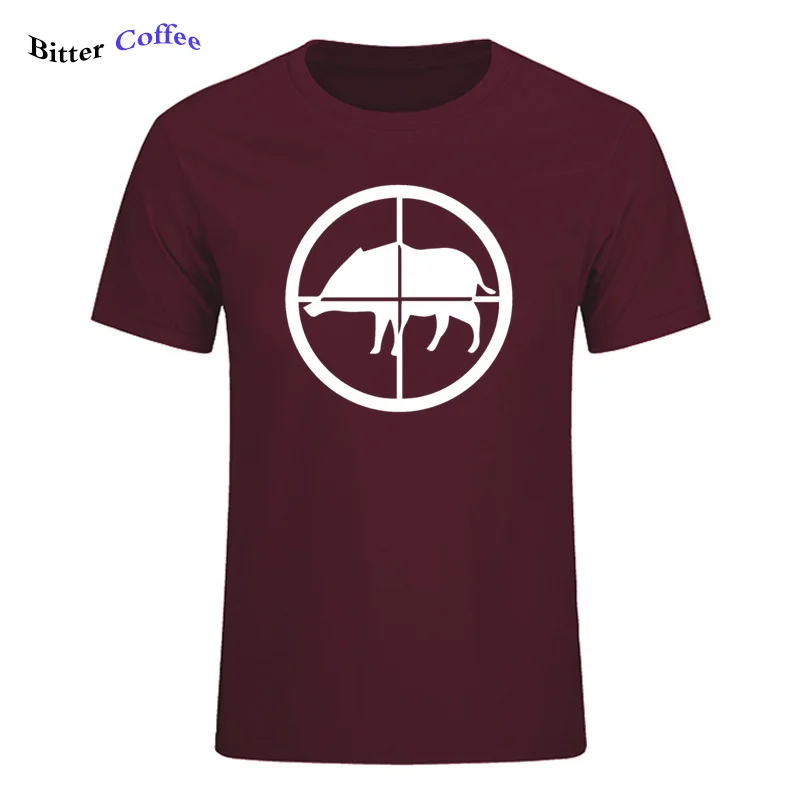 

BITTER COFFEE NEW hot sale summer 100% cotton Hunting Shooting Wild Boar t shirt men short sleeves tee hip hop hipster T-shirt
