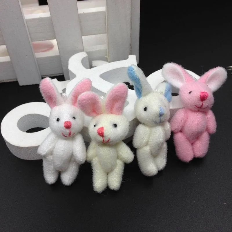 

Cute Mini Joint Long Ear Rabbit Bunny Plush Toys Dolls Wedding Party Flower Bouquet Decoration 50pcs/lot 4cm