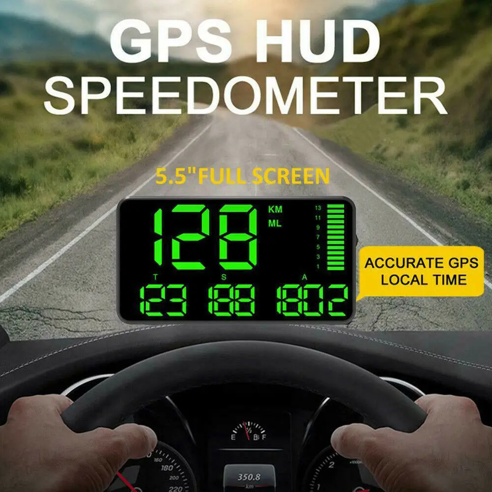 

GPS HUD Digital Head Up Display Car Trucks Speedometer Speed Warning Universal Safe Warning Auto Interior Gauges Speedometers